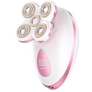 Electric Razors for Women - Upgraded Magnetic Electric Shaver for Women, Cordless Painless Hair Remover for Legs Bikini Face, Lady Trimmer for Sensitive Skin, Detachable and Waterproof, Pink