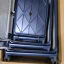 TRAVELEO 3 Piece Luggage Set 100% PC Hardshell, Front Opening Expandable Suitcase (20/24/28) with Laptop Compartment & Free Custom PVC Covers, Lightweight Spinner Wheels TSA Lock (Navy Blue)