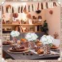 Mumufy 30 Pcs Rustic Fiesta Table Centerpieces with Cardboard Paper Vases and Artificial White Flowers, Cielito Lindo Farmhouse Wedding Decorations for Bridal Shower, Baby Shower, Birthday, Taco Party