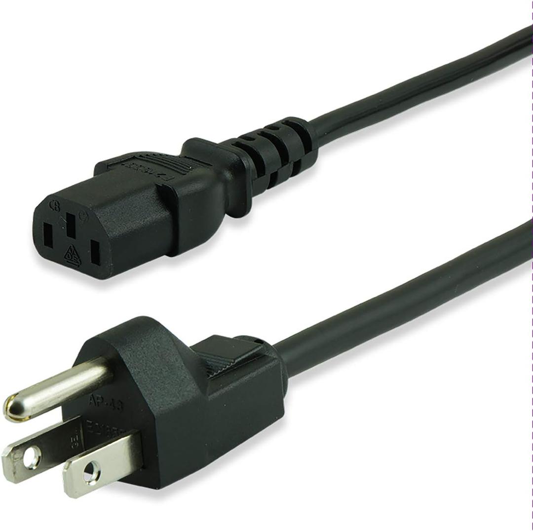 GE Replacement AC Power Cord, 10 ft. Cable, for Computers, Desktops, Printers, Monitors and More, Black, 34507
