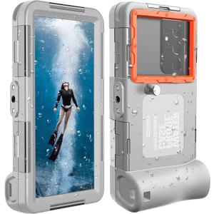 2026 Underwater Phone Cases for Snorkeling, Waterproof Phone Case for Phone 17/16/15/14/13/12Pro Max for Galaxy S25/S24/S23/S22/S21,Scuba Underwater Photo Video Grey