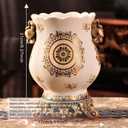 Ceramic Resin vase 16.9-inch ice Cracked Pattern Retro Antique Home Decoration Dining Table Living Room Kitchen Bedroom Bookshelf Office Coffee Table Dining Room Fireplace (Color 3)
