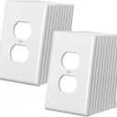CML Jumbo Duplex Outlet Covers, 20 Pack Oversized Electrical Outlet Wall Plate, 1-Gang Switch Plates, Dual Receptacle Faceplate, Over-Size 3.5 x 5.5, Impact Resistant, Gloss White, ETL Listed
