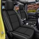 AOMSAZTO Custom Fit Seat Covers for Jeep Wrangler 2-Door 2007-2010 Black | Full Set,Faux Leather,Waterproof,Airbag Compatible,Durable Fabric,Ideal for Pets and Families,Seat Cover for Wrangler JK