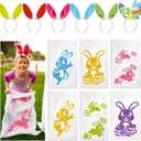 JOYIN 12PCS Easter Potato Sack Race Jumping Bags 24 * 40 with Bunny Ears Headbands for All Ages Kids Easter Theme Party Favor, Easter Eggs Hunt Game Activities,Easter Party Supplies, Party Games