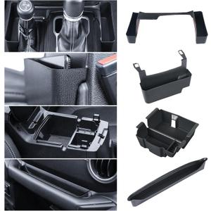 MIKKUPPA 4PCS Center Console Organizer Compatible with 2018-2023 Jeep Wrangler JL JLU, 2020-2023 Jeep Gladiator JT, Gear Shift Side Tray, Hanging Armrest Storage Box,Co-Pilot Organizer