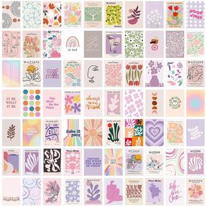 BOPART 70pcs Wall Collage Kit Aesthetic Picures, Danish Pastel Room Decor Aesthetic Collage Picture Wall Decor for Teen Girls Room Bedroom Dorm (4x6 inch)
