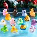 JOYIN 2025 Christmas Advent Calendar Ducks, Rubber Ducks for Boys Girls Kids and Toddlers, Party Favor Xmas Gifts, Rubber Ducky Bath Toys, Kids Xmas Fun Ducks, 24 Days Christmas Countdown