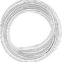 Wire Reinforced Hose 1" id - 5ft Clear High Pressure Suction Line Plastic Vinyl Tubing with Spiral Steel Wire, Drain Water Fuel Powder