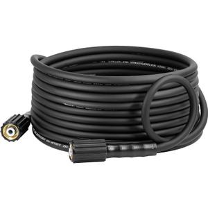 YAMATIC Pressure Washer Hose 25FT Super Flexible 1/4" M22 Power Washer Hose Replacement for Ryobi Troy Bilt Greenworks UberFlex High Pressure washer Hoses, 3200 PSI (Black)