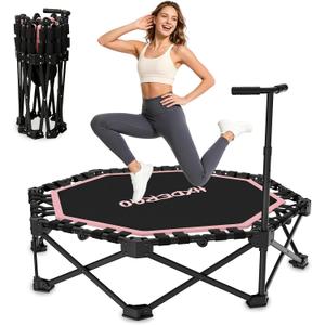 HXD-ERGO Rebounder Trampoline for Adults with Handle, 42''/48''