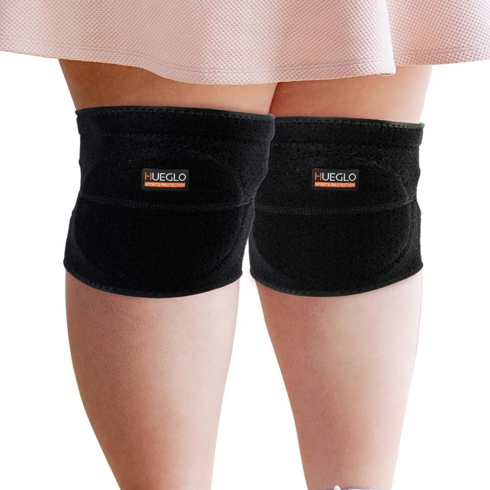 HUEGLO Plus Size Knee Pads for Women,Soft Sponge Knee Pads for Dance Volleyball Avoid Floor Burns & Bruising,1Pair,XX-Large (Black)