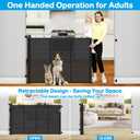 Reinforced 42" Tall X 80" Wide Retractable Dog Gate for Hallway Extra Tall Baby Gates for Dogs Indoor High Reinforced Bar Retractable Baby Gates for Doorways Extra Wide Pet Gate Outdoor, Black