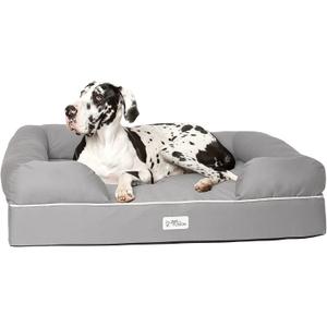 PetFusion Ultimate Dog Bed, Orthopedic Memory Foam, Multiple Sizes and Colors, Medium Firmness Pillow, Waterproof Liner, YKK Zippers, Breathable 35% Cotton Cover (XXL Jumbo (50x40"), Slate Grey)