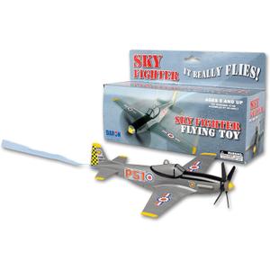 Daron Sky Fighter Flying Toy on a String , Grey