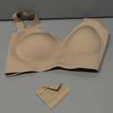 Women's Wireless Push Up Bra for Older Women, Full Coverage Seamless Supportive Back Smoothing T-Shirt Bra, Plus (Large, Nude)