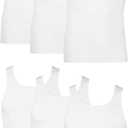 Hanes Men's FreshIQ Odor Control ComfortSoft Moisture Wicking Tagless Tank Undershirts (Medium, White - 6 Pack)