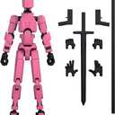 MerryXD T13 3D Action Figure,Assembly Completed Dummy Nova Titan Lucky 13 Action Figure 3D Printed Multi-Jointed Movable Toy Pink