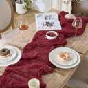 2 x 3 Pack Burgundy Red Cheesecloth Table Runners, 120 Inch 10Ft Wine Red Gauze Table Runner for Wedding Birthday Party Baby Shower Decorations