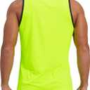 KPSUN Men's Quick Dry Swim Tank Tops Workout Athletic Gym Bodybuilding Fitness Sleeveless Beach Shirts Big and Tall(Neon Green,4XL)