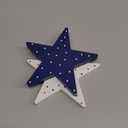 4th of July Decorations-2Pcs Patriotic Wooden Stars Sign-Classic Red White Blue Memorial Day Decorations for Home Shelf Mantel Tiered Tray Table Windowsill Decor
