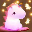 Unicorn Toys, Night Light for Kids Night Light,16 Colors+Silicone+Dimmable+12 Hours Use Nightlight for Kids Room,Unicorn Toys for Girls Age 4-6, Cute Gifts for Girls, Baby,Toddler Girl Room Decor (Pink)