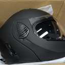 OUMURS Modular Motorcycle Helmets Full Face Flip up Street Bike Motorcycle Helmet for Unisex Adult Model-167 Matte Black - L
