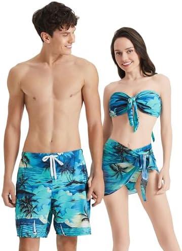 PATPAT Matching Swimsuits for Couples - Two Piece Bikini Sets or Swim Trunks Summer Beach Hawaiian Swimwear Bathing Suits,Men XXL