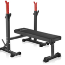 Bench Press, CANPA Olympic Weight Bench with Squat Rack Workout Bench Adjustable Barbell Rack Stand Strength Training Home Gym Multi-Function