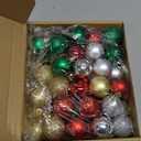 Aoriher 96 Pcs Mini Christmas Ball Ornaments for Tree Small Christmas Tree Decorations Bulk Red Green Gold Silver 1.57 Inch and 0.79 Inch Glitter Shatterproof Tiny Xmas Ornaments for Holiday Party