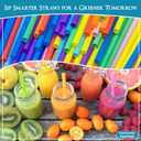 Concession Essentials Neon Jumbo 7.75 UN 500 Neon Jumbo Straws, 7.75" Unwrapped 500ct (Pack of 500), Multi Neon (CENeon7.75Unwrapped-500CT)