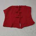 MakeMeChic Women's Bow Strapless Tube Top Sleeveless Zipper Fitted Bandeau Tops Large