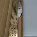 Shower Drain, 28 Inch Gold Linear Shower Drain with Removable Square Hole Cover Grate, Bathroom Modern 304 Stainless Steel Brushed Gold Shower Floor Drain with Adjustable Feet,Hair Filter