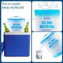 6 Pack Reusable Ice Bags & Ice Packs for Cooler, Long Lasting Freezer Packs  Ice Cube Bags with Sealed Sliding Handle or 11x14 Inch Ice Packs for Lunch Box Camping Fishing
