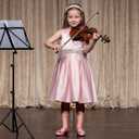 Walofou Flower Girls Wedding Party Heel Princess Shoes Flats for Kid Toddler (3 Big Kid, Pink)