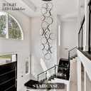 Modern LED Chandelier 20-Light Black Chandeliers for High Ceiling Dimmable Foyer Chandeliers with Remote Control Large Long Chandelier for Staircase Living Room Entryway, 3000-6500k