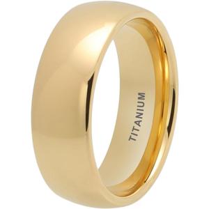 6mm 8mm Silver/Gold Titanium Rings for Men Women Fashion Jewelry Engagement Wedding Bands Domed Polished Shiny Comfort Fit, Size 9 