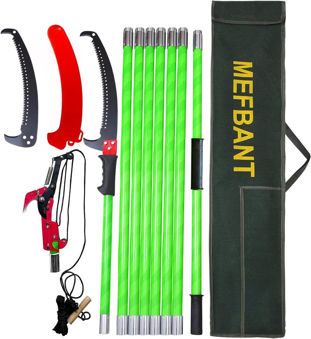 Pole Saw for Tree Trimming - 30.1 FT Extendable Tree Pruner, Long Handle Tree Trimmer, High Reach Branch Cutter, Heavy Duty Pole Pruning Saw, Tree Cutting Tool for Hard-to-Reach Branches