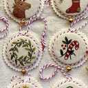 kjsdsss Hand Embroidery Christmas Ornaments Kit, Christmas Embroidery Kit, Embroidery Kit ChristmasOrnaments, ChristmasEmbroidery Kits for Adults Beginners (12 Pcs Colorful Set)