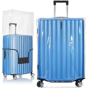 BlueCosto Universal Clear PVC Luggage Cover Protector Suitcase Covers 20" 22" 24" 26" 28" 30", Transparent-28inch, 28inch, Clear