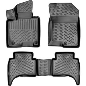 RizLiner Hyundai Santa Cruz 2022-2026 Floor Mats 3D Custom Fit Compatible with Hyundai Santa Cruz Rubber Car Mats Laser Measured 1st & 2nd Row Floor Liners All Weather Non-Slip TPE (Front & Rear)