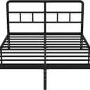 DiaOutro 14 Inch Full Size Bed Frame with Headboard No Box Spring Needed, Heavy Duty Metal Platform with Steel Slat, Mattress Foundation, Easy Assembly, Noise Free, Black
