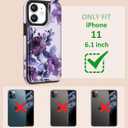 Shorogyt for iPhone 11 Wallet Case, Purple Flower