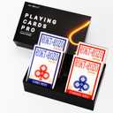 rokt&razo Textured Professional Playing Cards 4 Decks: 2 Standard & 2 Jumbo Index, Large Print Poker Cards, German Blackcore Paper, Perfect for Blackjack, Euchre, Texas Hold'em (Blue & Red)