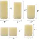 Eldnacele LED Flameless Flickering Candles Optical Fiber Wick with 10-Key Remote and Timer, Battery Operated Wax Candles Set of 6 Home Decoration(D3 x H3 4" 5" 6" 7")