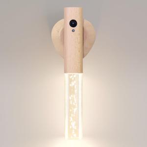 Motion Sensor Night Lights Indoor, Rechargeable Night Lights Wall Sconces Wooden Set of 3, Battery Powered Magnetic Wall Sconces Decor for Bedroom, Hallway, Bathroom, Stairway, Closet（White Ash）
