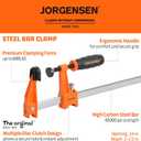 Jorgensen 2-pack Medium Duty Steel Bar Clamp Set with 600 lbs Load limit, 24-inch