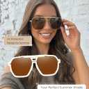 SODQW Oversized Tangle Free Aviator Sunglasses for Women Polarized Shades | Gold Frame, UV400 Protection, Trendy Fashion Designer Sun Glasses, Drivng Beach Outdoor Accessories, Hair-Safe