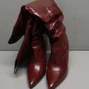 Elisabet Tang Women's Closed Toe Heeled Boot Pointed Toe Shoes Stiletto Heels Slip On Slouchy Knee High Boots For Women Sexy Dress Shoes Wine Red Size 7