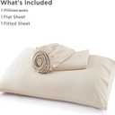 Bedsure Cooling Sheets Twin, Rayon Derived from Bamboo, PureWoven, Breathable & Soft Twin Sheets Set, Deep Pocket Up to 16 Inches, Hotel Luxury Silky Bedding for Hot Sleepers, Light Beige